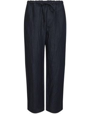 Studio Nicholson Cotton And Linen Twill Sonny Trousers - Blue