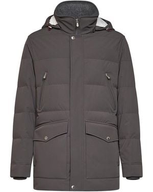 Brunello Cucinelli Parka Bonded Nylon Steel - Grey