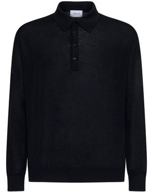 D 40 Virgin Wool Knit Polo Shirt - Blue