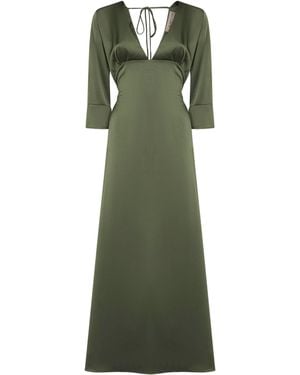 Blanca Vita Satin Albox Long Dress - Green