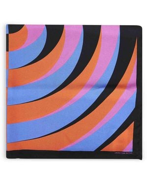 Dries Van Noten Graphic-Print Silk Square Scarf - Blue
