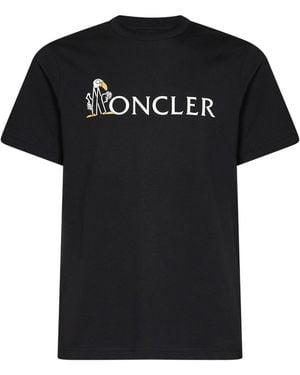 Moncler Cotton Jersey T-Shirt With Logo - Black