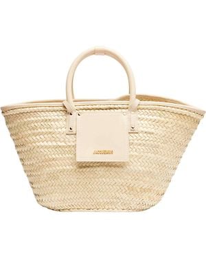 Jacquemus Soli Basket Beach Basket Bag - Natural