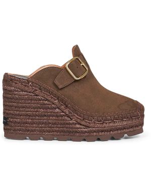 Stella McCartney Moka Vegan Suede Gaia Clogs - Brown