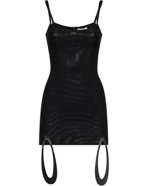AINT EIJA Stretch Tulle Acqua Mini Dress With Jewelled Details - Black