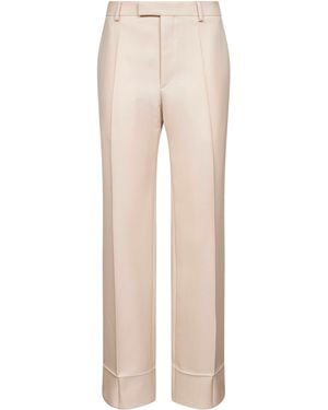Valentino Cream Wool Gabardine Pants - Natural