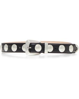 KHAITE Leather Belt With Studs - White