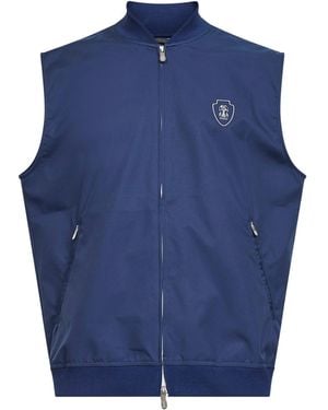 Brunello Cucinelli Avio Nylon Logo Vest - Blue