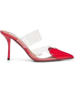 Alaïa Alaã¯A Pvc And Patent Leather Le Cå“Ur Mules - Pink