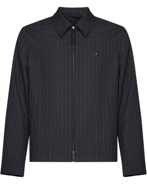 Burberry Iron Pinstriped Wool Bloomsbury Sport Jacket - Blue