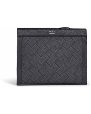 Ferragamo And Monogram Pouch - Grey