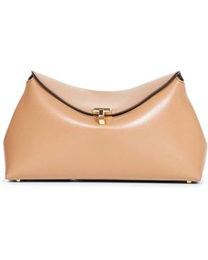 TOTEME Camel T-Lock Clutch Bag - Natural