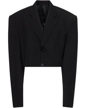 Balenciaga Cut Off Single Breasted Jacket - Black