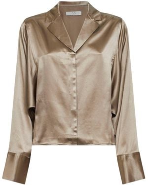 Co. Sesame Silk Dropped Armhole Shirt - Natural