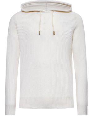 D 40 Felpa Con Cappuccio - Bianco