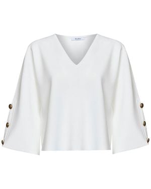 Max Mara Maglia Con Spacchi Mxmformo - Bianco