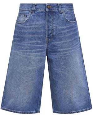 Haikure Cotton Denim New Becky Bermuda Shorts - Blue