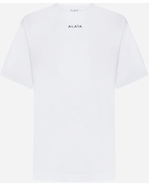 Alaïa Logo Cotton T-shirt - White