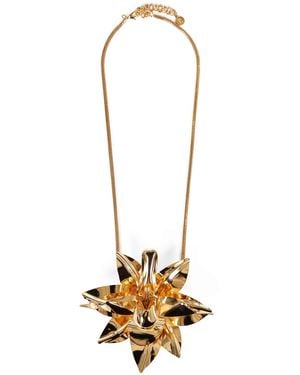 Rabanne Metal Necklace With Oversized Flower - Metallic