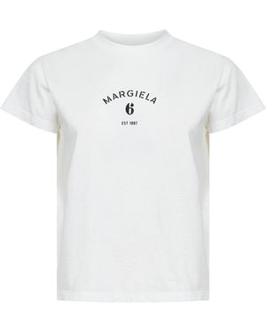 MM6 by Maison Margiela Jersey -Printed T-Shirt - White