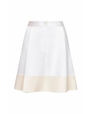 TOTEME Satin Short Tuxedo-Style Skirt - White