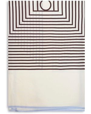 TOTEME Macadamia Silk Centered Monogram Scarf - White