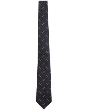 Gucci Gg Silk Jacquard Tie - White