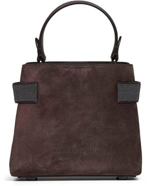 Brunello Cucinelli Top-Handle Bag Espresso Essence Handbags - Brown