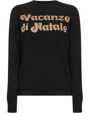 MC2 Saint Barth Jacquard Wool Blend New Queen Jumper - Black