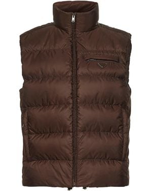 Prada Abbigliamento Re-Nylon Padded Vest - Brown