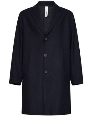 Hevò Wool-Blend Cassano Single-Breasted Coat - Blue