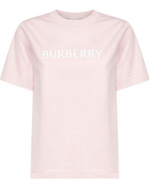 Burberry Bouquet Cotton Logo T-Shirt - Pink