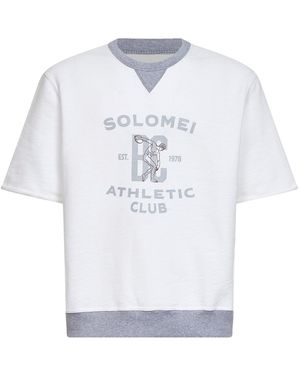 Brunello Cucinelli Cotton And Linen Blend Fleece Printed Sweatshirt - White