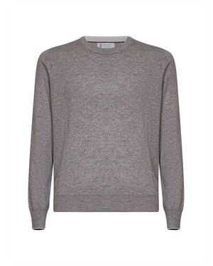 Brunello Cucinelli Crewneck Jumper Rock Cashmere - Grey