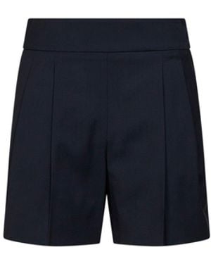 Max Mara Lightweight Wool Canvas Mxmsalute Shorts - Blue