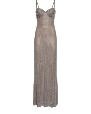 GIUSEPPE DI MORABITO Crystal Bustier Long Dress - Metallic