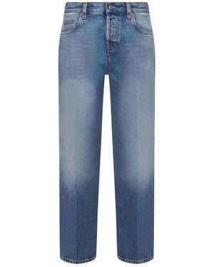 Gucci Cotton Denim Straight Jeans - Blue