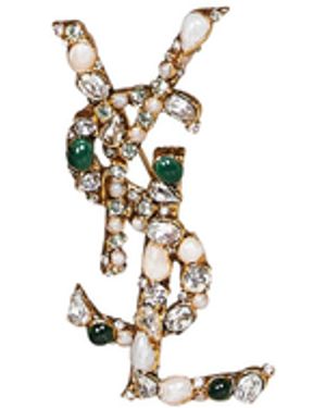 Saint Laurent Brooch Cassandre - White