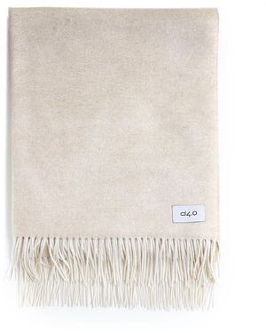 D 40 Plaid Con Frange - Bianco