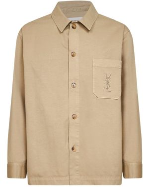 Saint Laurent Certified Cotton Cassandre Overshirt - Natural