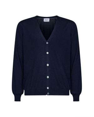 D 40 Virgin Wool Knit V-Neck Cardigan<Br - Blue