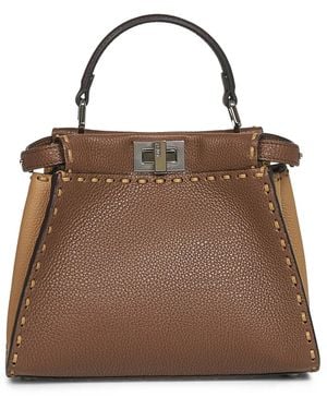 Fendi Peekaboo Mini Handbag - Brown