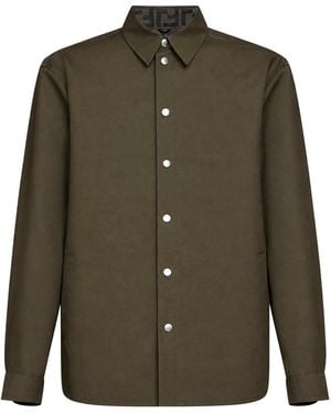 Fendi Mackintosh Fabric Overshirt - Green