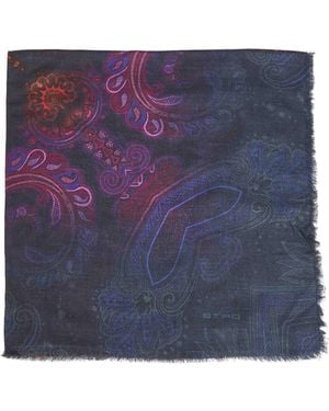 Etro Modal And Cashmere Shawl With Dégradé Pattern - Purple