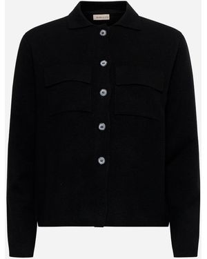 Blanca Vita Black Wool, Viscose And Cashmere Knit Jacket