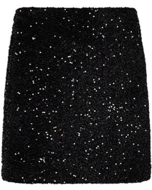 Blanca Vita Onyx Sequin-Embellished Bouclé Gandalf Mini Skirt - Black