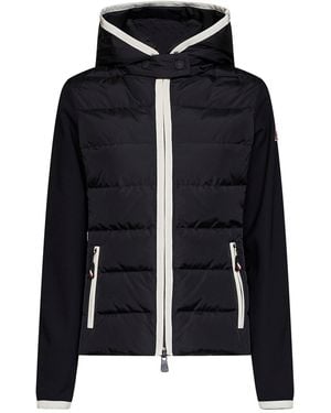 Moncler Hooded Padded Zip-Up Sweatshirt - Black