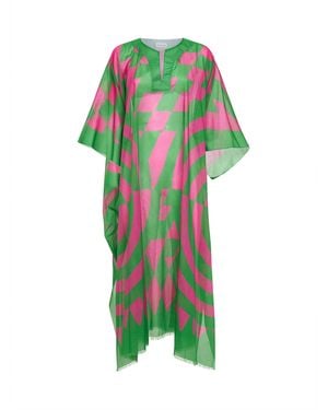 Dries Van Noten Printed Cotton Long Kaftan - Green
