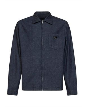 Prada Cotton Chambray Shirt - Blue