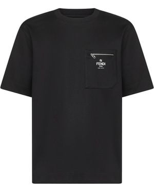 Fendi Cotton Jersey Oversized T-Shirt - Black